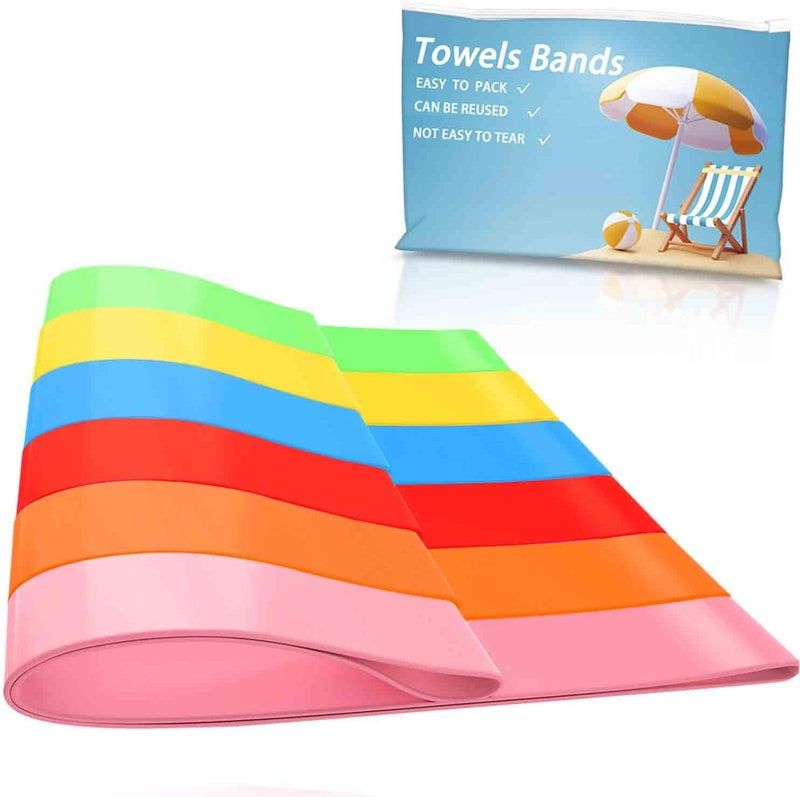 UHUZZ Towel Bands for Cruise and Beach Chairs - Ship Essentials - Alternative to Clips - Vacation Accessory Gifts - Thicken Bands 6 PCS - Image 1